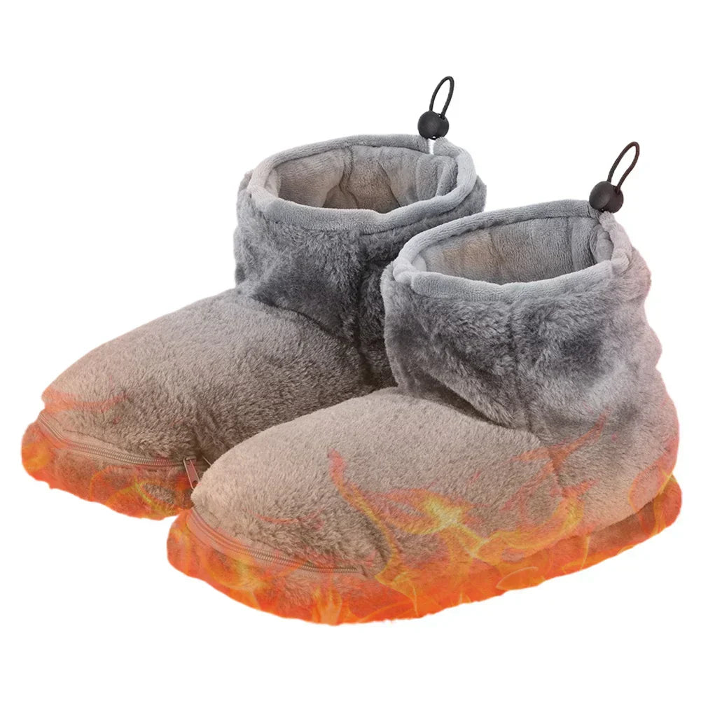 WarmFeet™ - USB Heated Plush Lined Slippers for Cozy Comfort