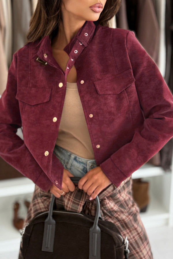 Chic Long-Sleeve Casual Button-Up Jacket