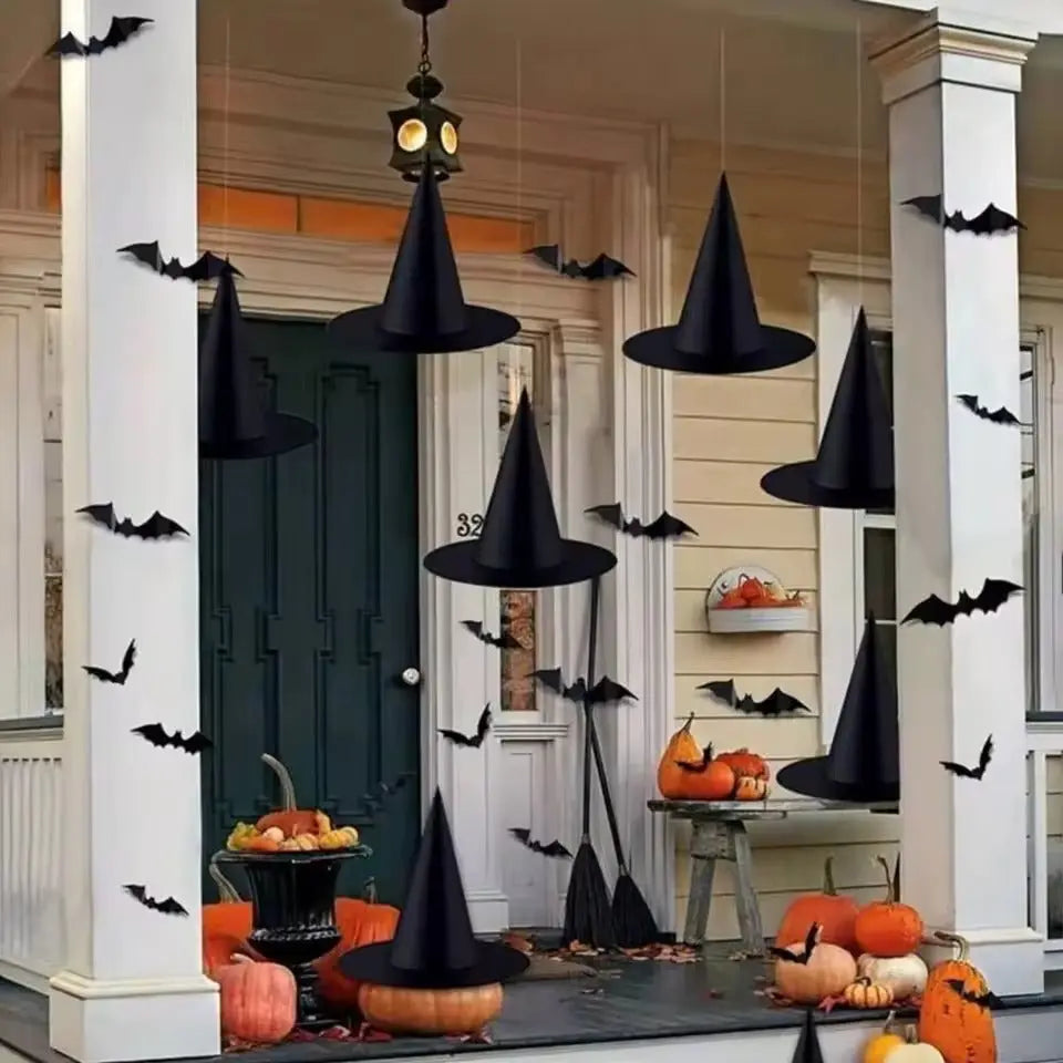 Spooky Halloween Witch Hat Decoration for Party and Home