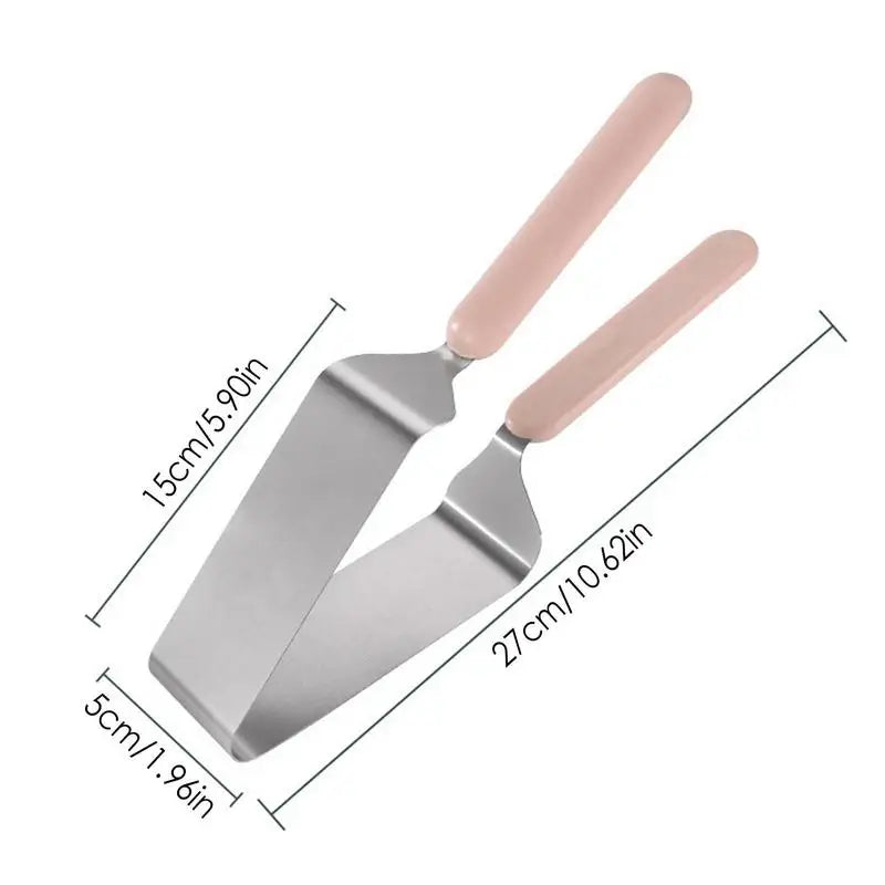 Sleek Triangular Stainless Steel Cake Slicer Tool