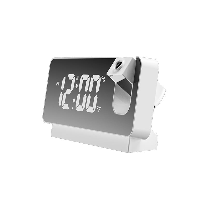 AlarmProject™ - LED Mirror Alarm Clock with Dual Alarms & Temp Display