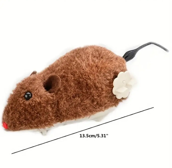 Interactive Wind-Up Running Rat Toy for Pets and Kids