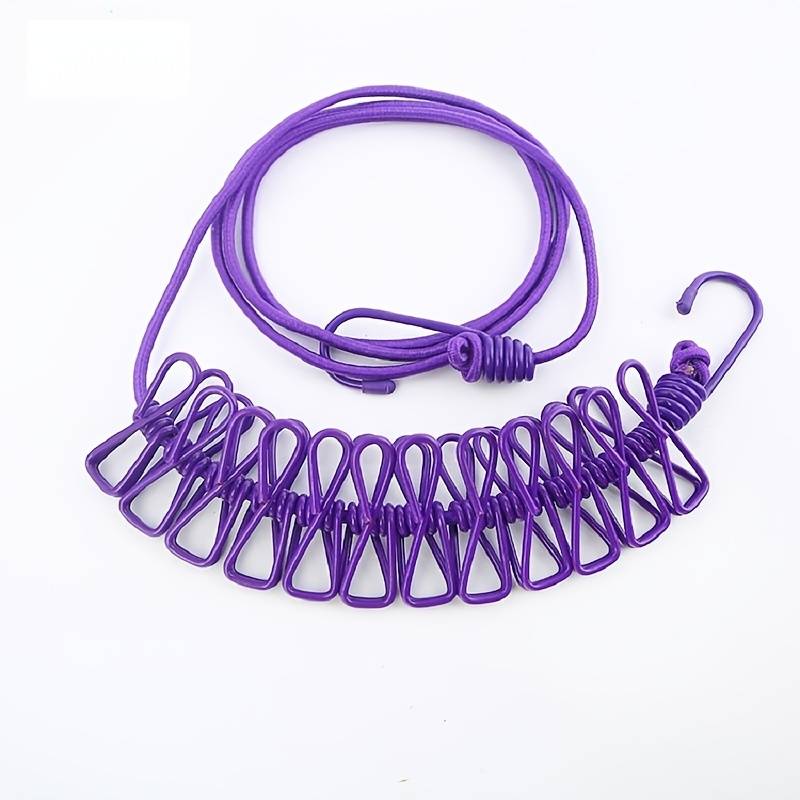 Portable Clothesline with Clips for Camping and Outdoor Use