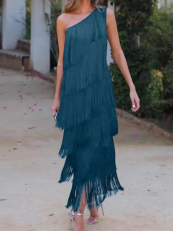 Effortless Chic Asymmetric One-Shoulder Maxi Dress