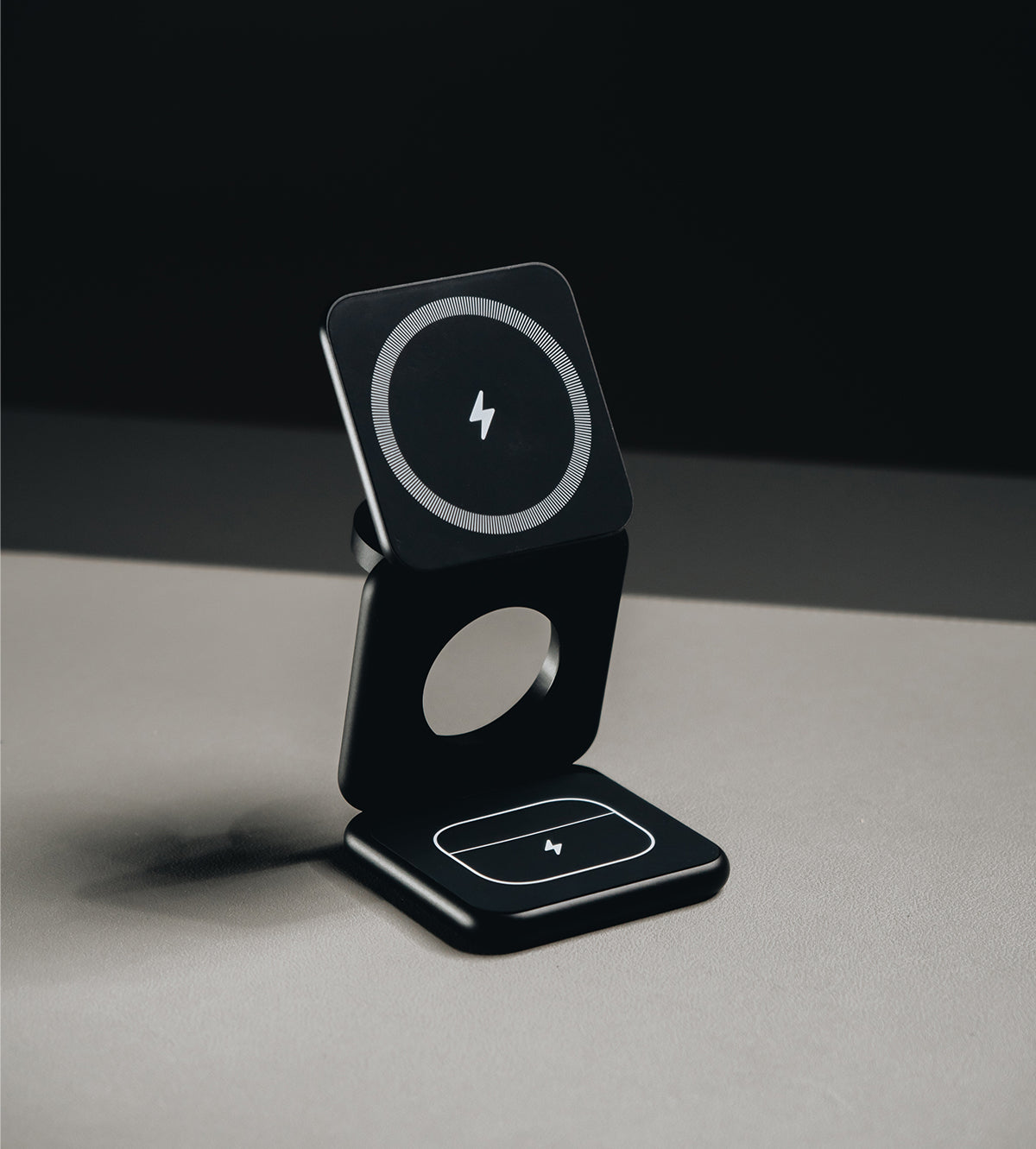 Sleek 3-in-1 Wireless Charging Stand for Desk and Nightstand