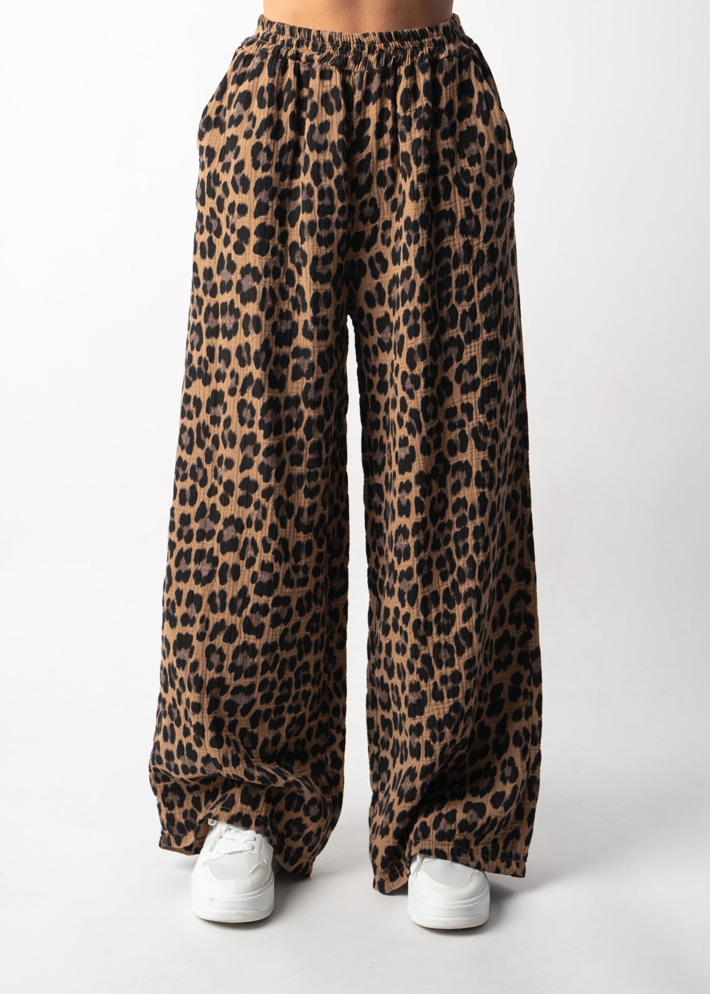 Leopard Print Muslin Pants