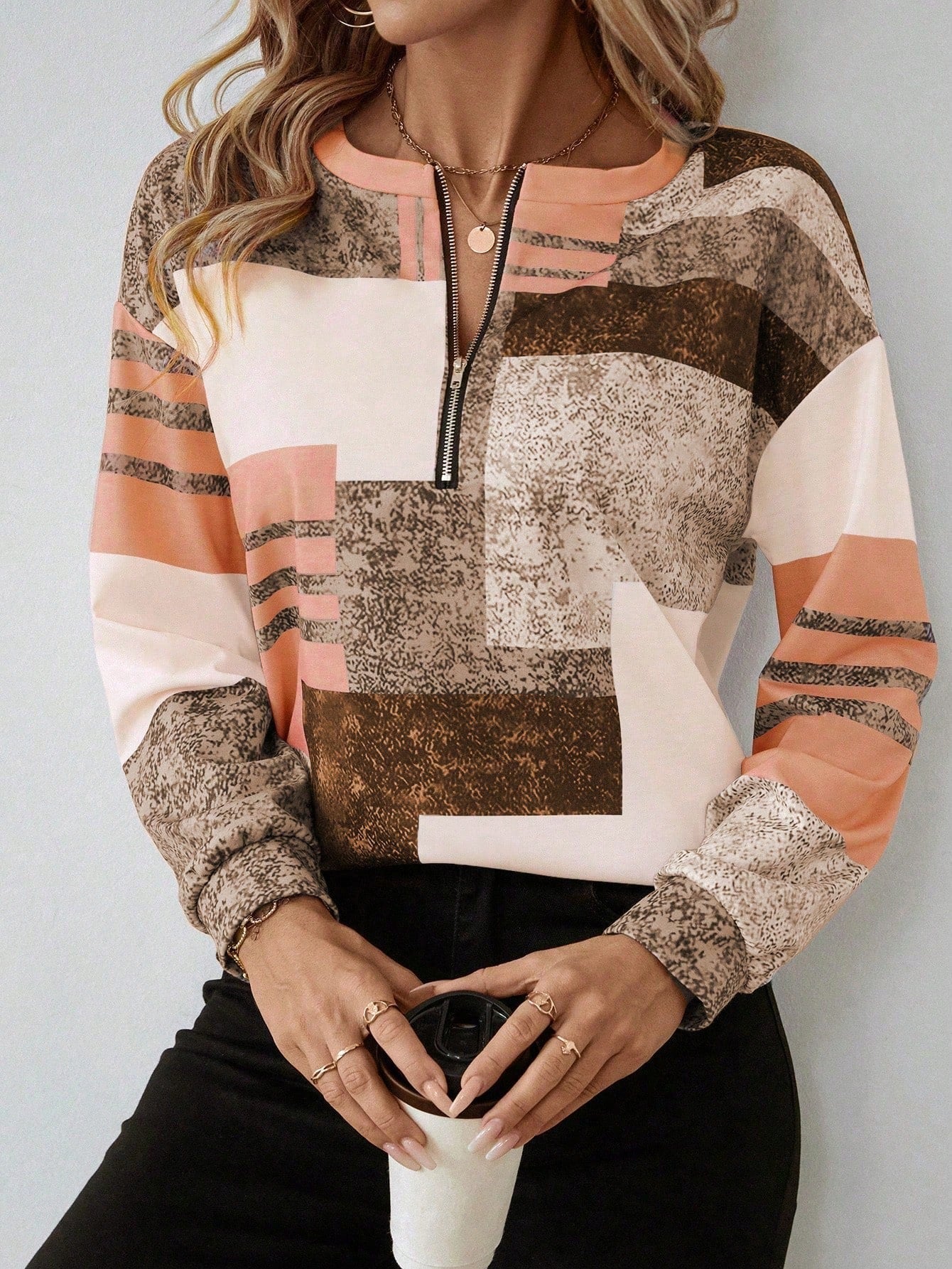 Women's Chic Patchwork Blouse
