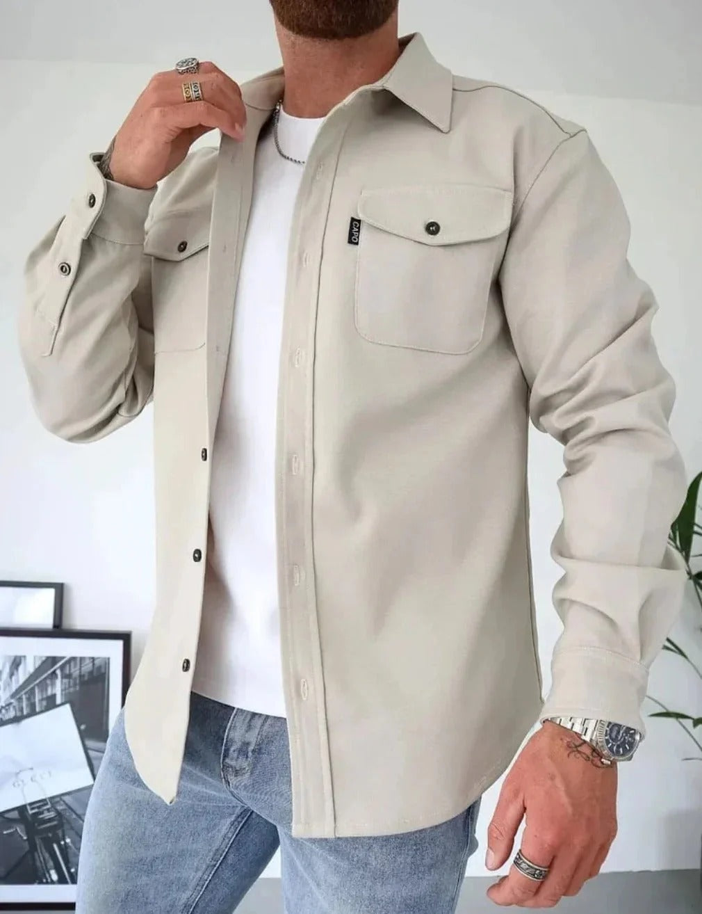 Casual Cotton Overshirt for Men