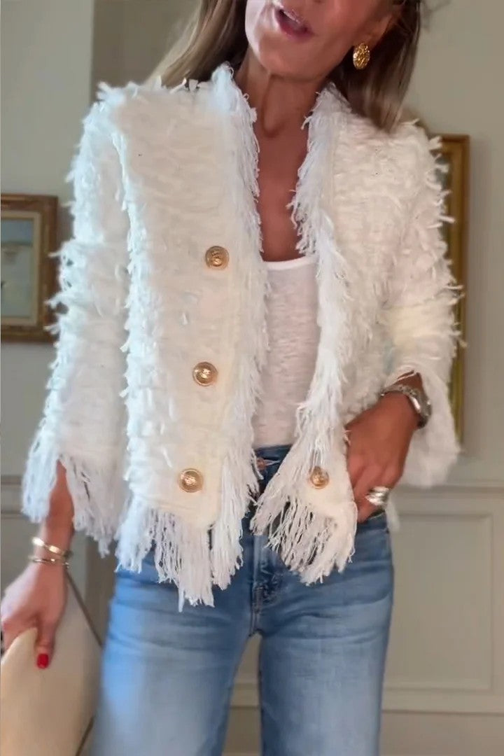 Women's Tassel Knit Cardigan Jacket