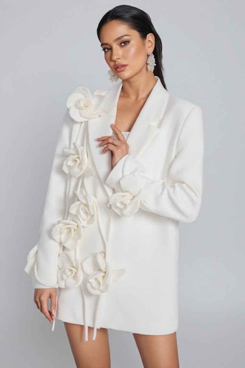 Floral Lapel Tailored Blazer