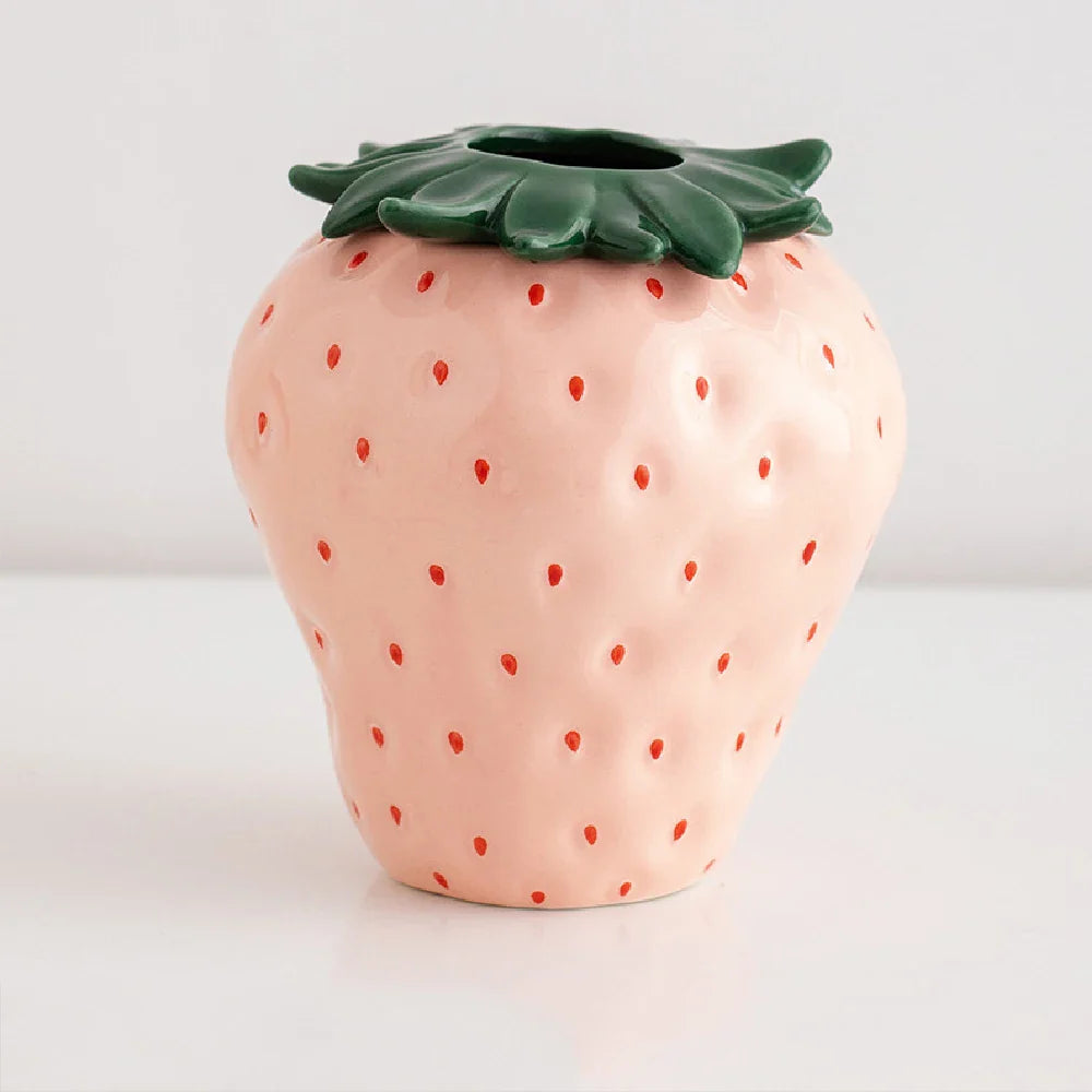 Handcrafted Ceramic Strawberry Vase