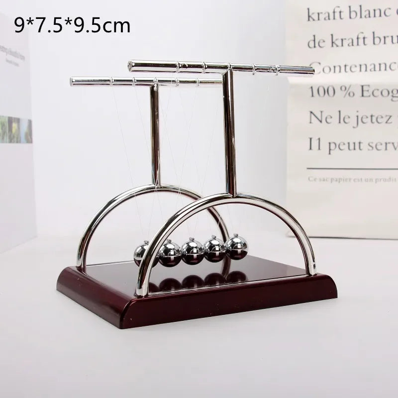 Kinetic Newton Pendulum Balance Balls Steel & Wood Home Decor