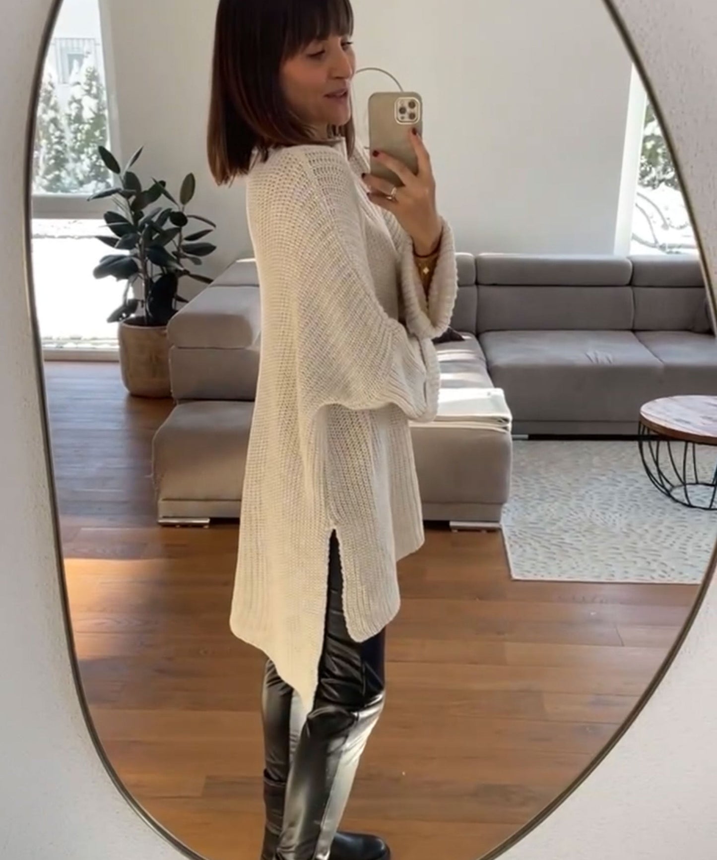 Cozy Oversized Knit Sweater in Soft Beige