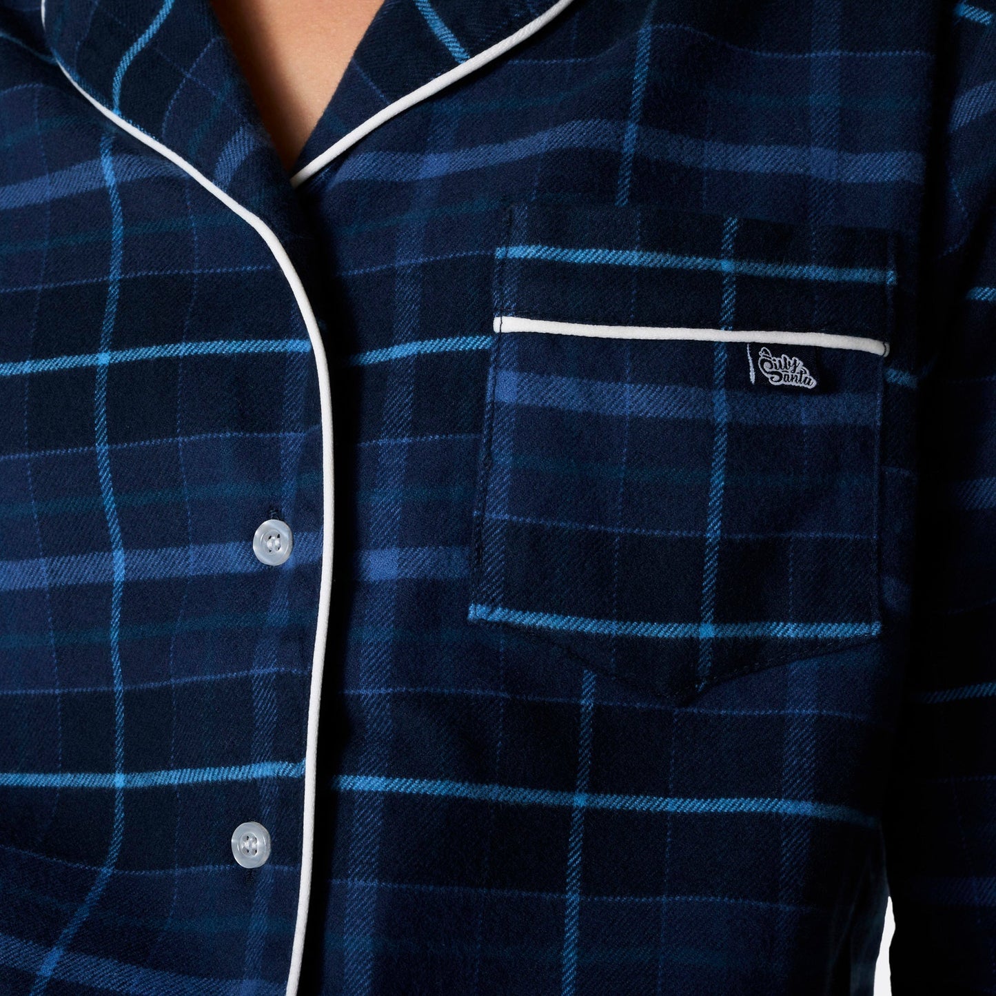 Cozy Blue Flannel Christmas Pajamas for Women
