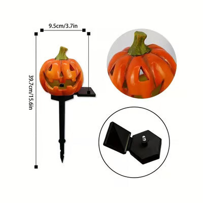 Solar Pumpkin Lantern Outdoor Halloween Decor with Warm Glow