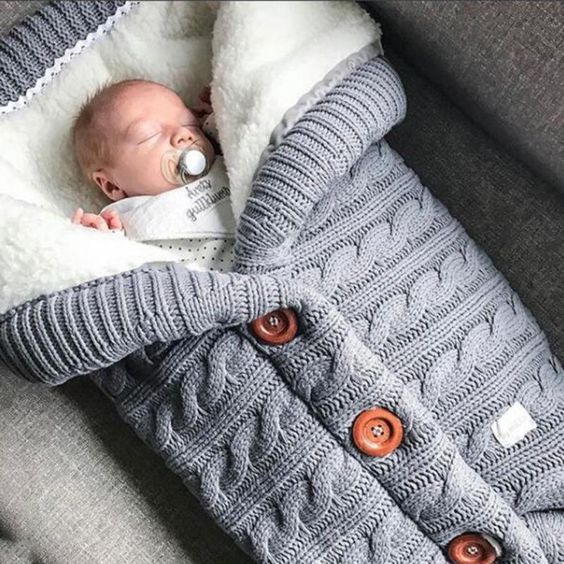 LittleCradle™ - Cozy Knitted Baby Sleeping Bag for Winter