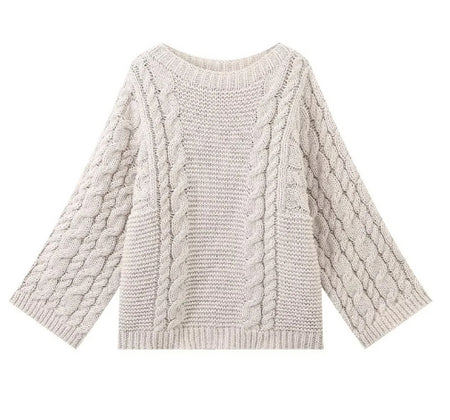 Chunky Oversized High Neck Knit Sweater