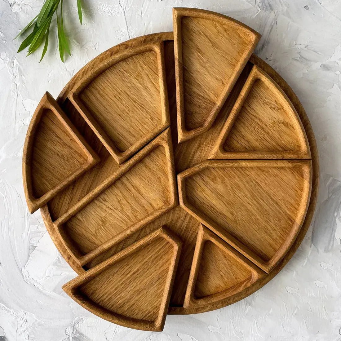 TimberEase™ - Modular Wooden Snack Serving Tray