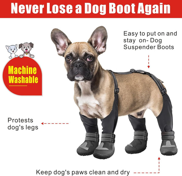 PawGuard™ - Adjustable Dog Suspender Boots for Winter Hiking
