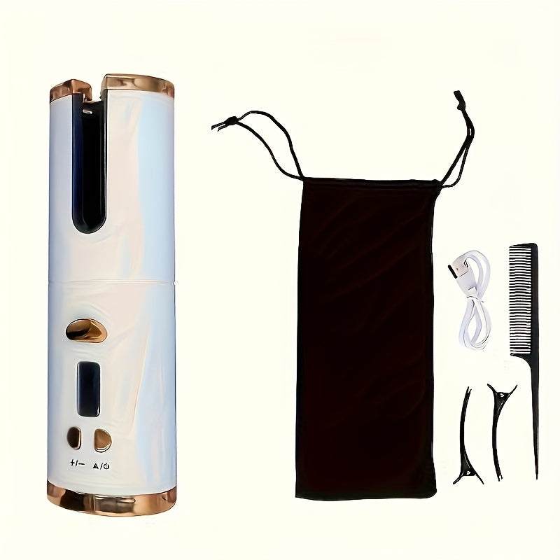 CurlFree™ Rechargeable Portable Hair Curler Wand with Auto-Off Safety