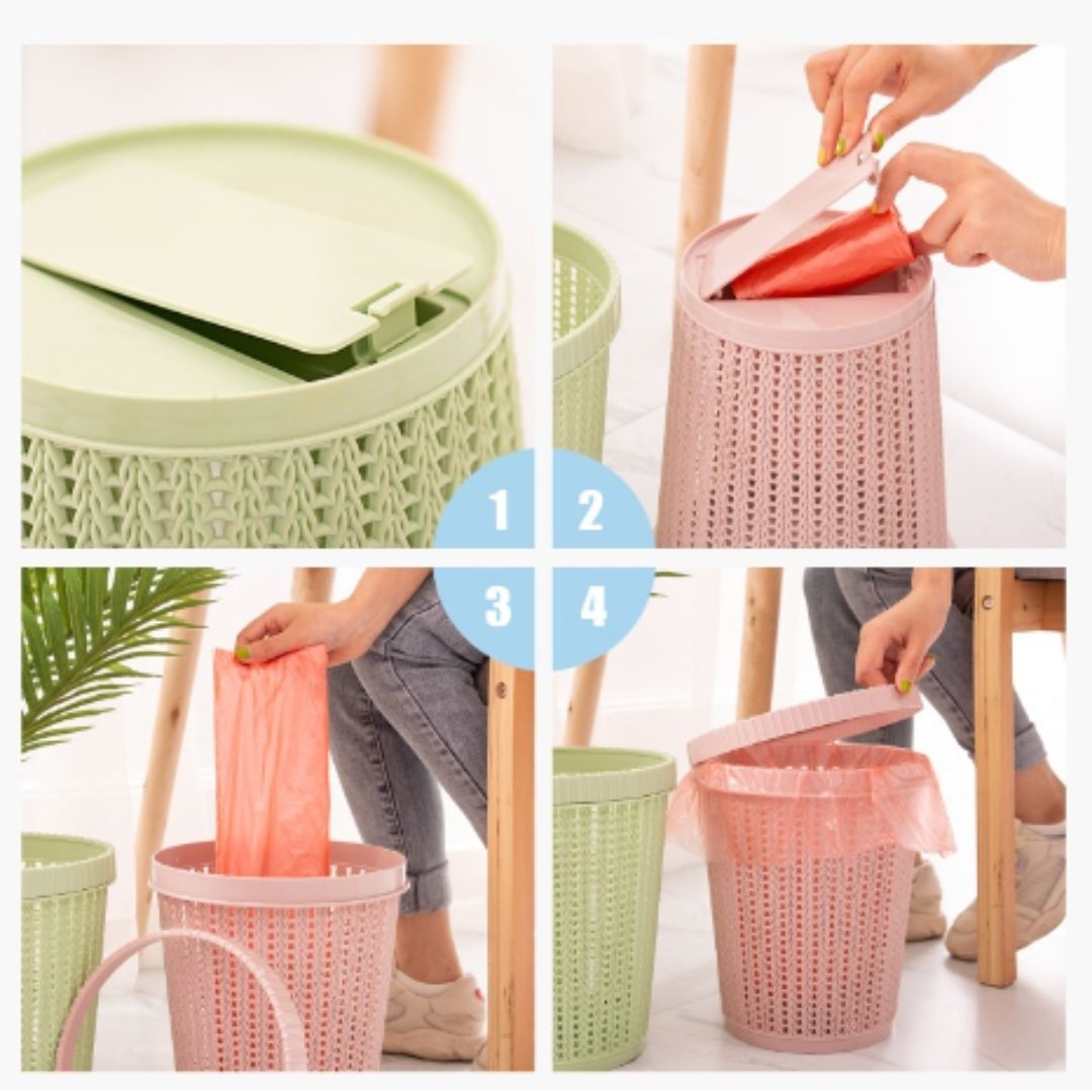 TerraTrash™ - Eco-Friendly Trash Can with Built-In Bag Holder