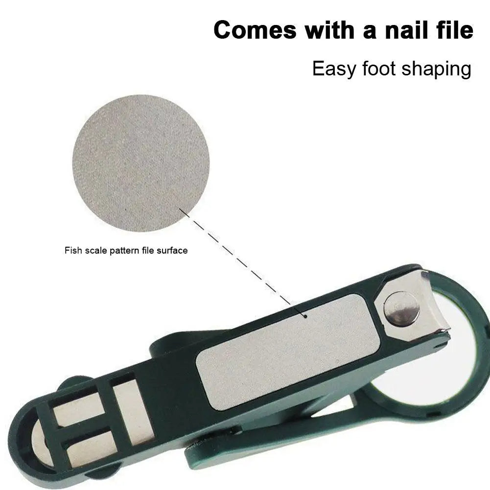 Compact Magnifying Glass Nail Cutter for Precision Grooming