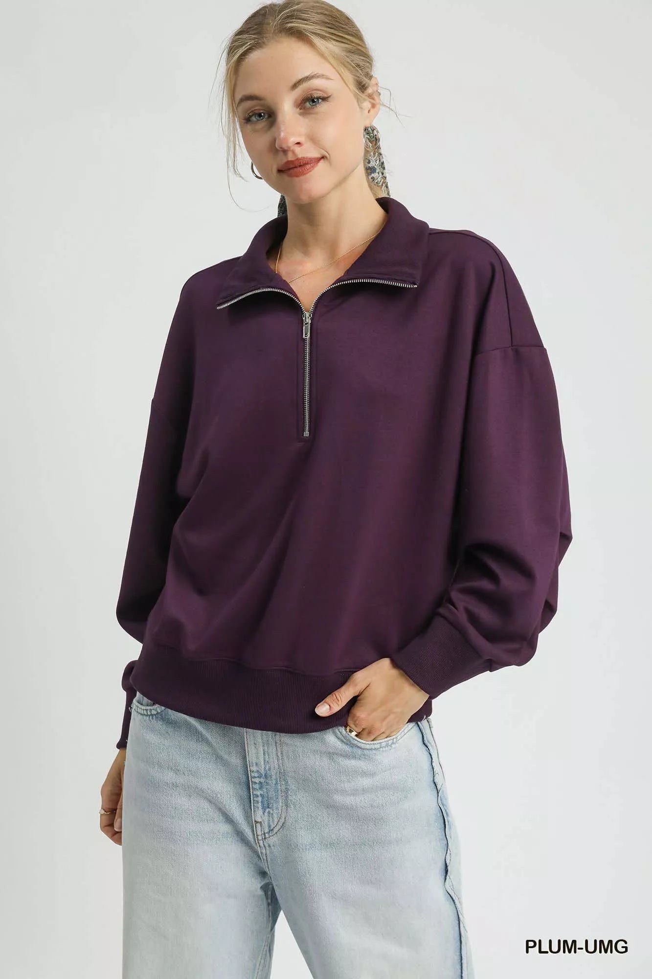 Casual Cozy Half Zip Pullover Sweatshirt