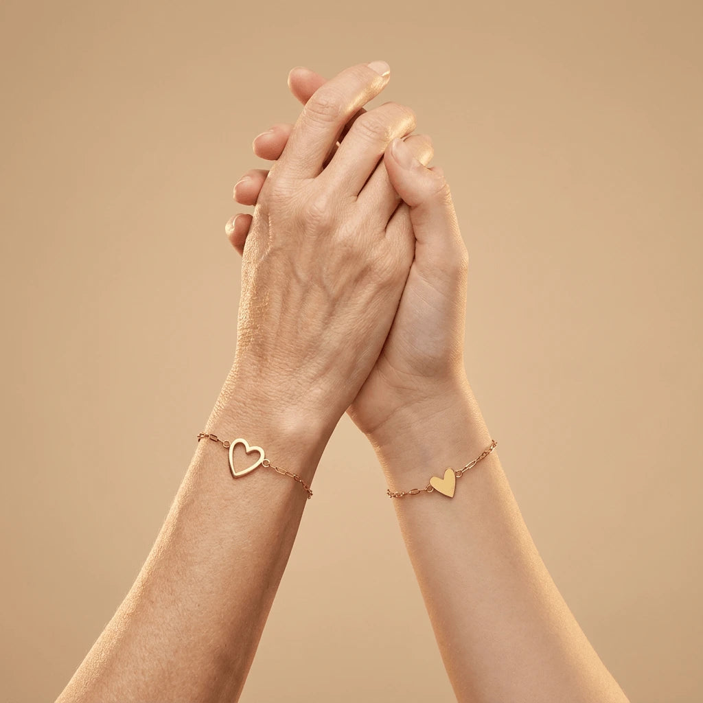 HeartLink - Keep Your Loved One Close with Matching Heart Bracelets