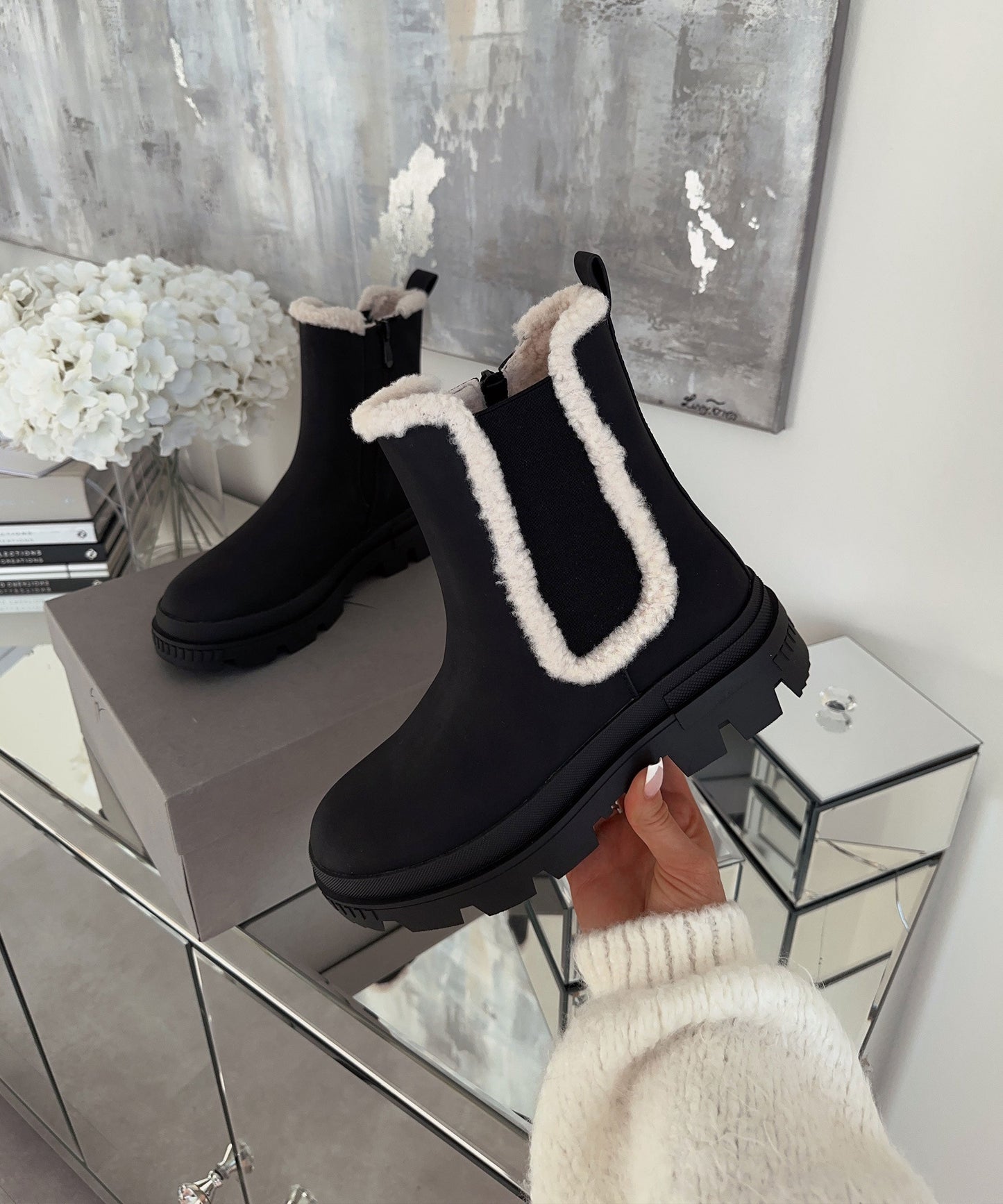 Chic Black Leather Ankle Boots