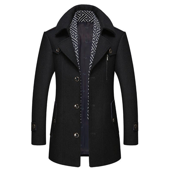 Classic Men's Virgin Wool Coat Elegance