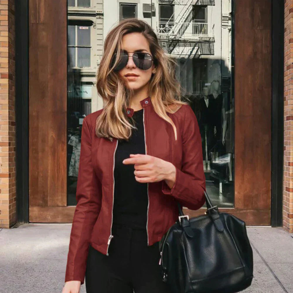 Elegant Italian Leather Biker Jacket
