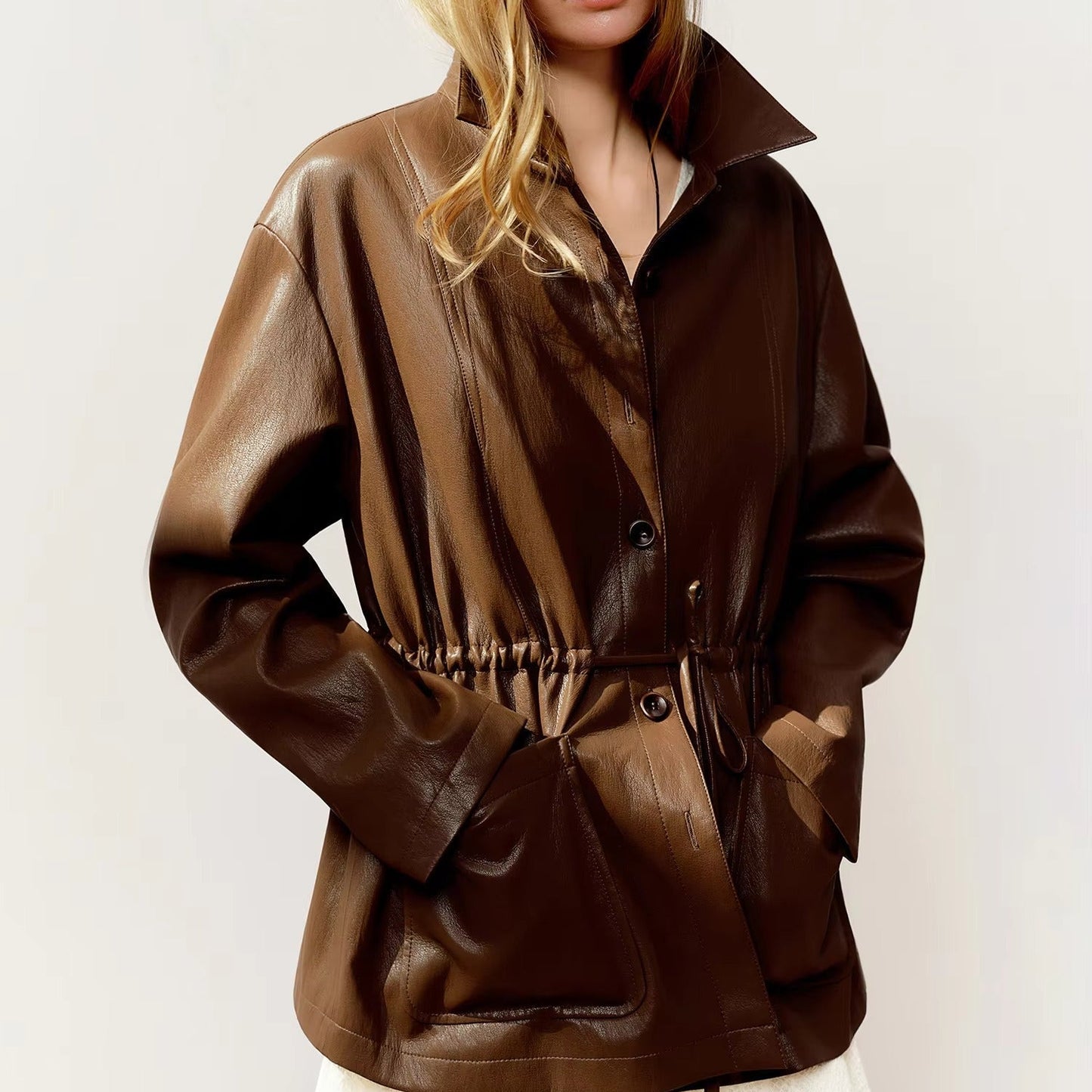 Women's Oversized Leather Jacket