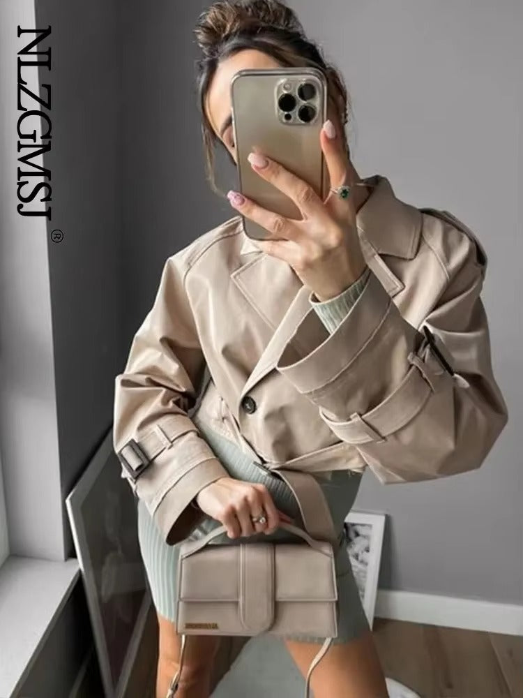 Women's Oversized Cropped Trench Coat