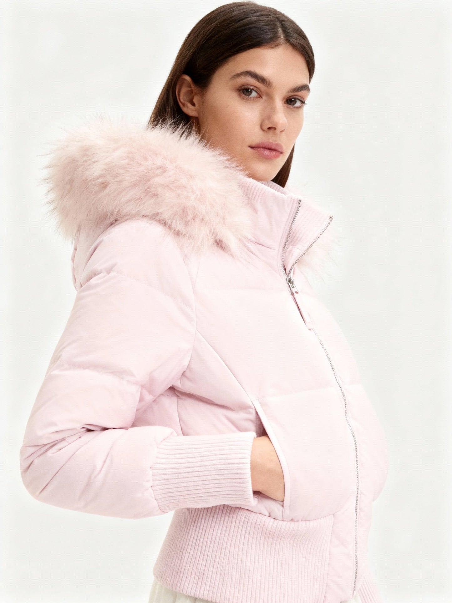 Lightweight Quilted Winter Jacket with Removable Hood