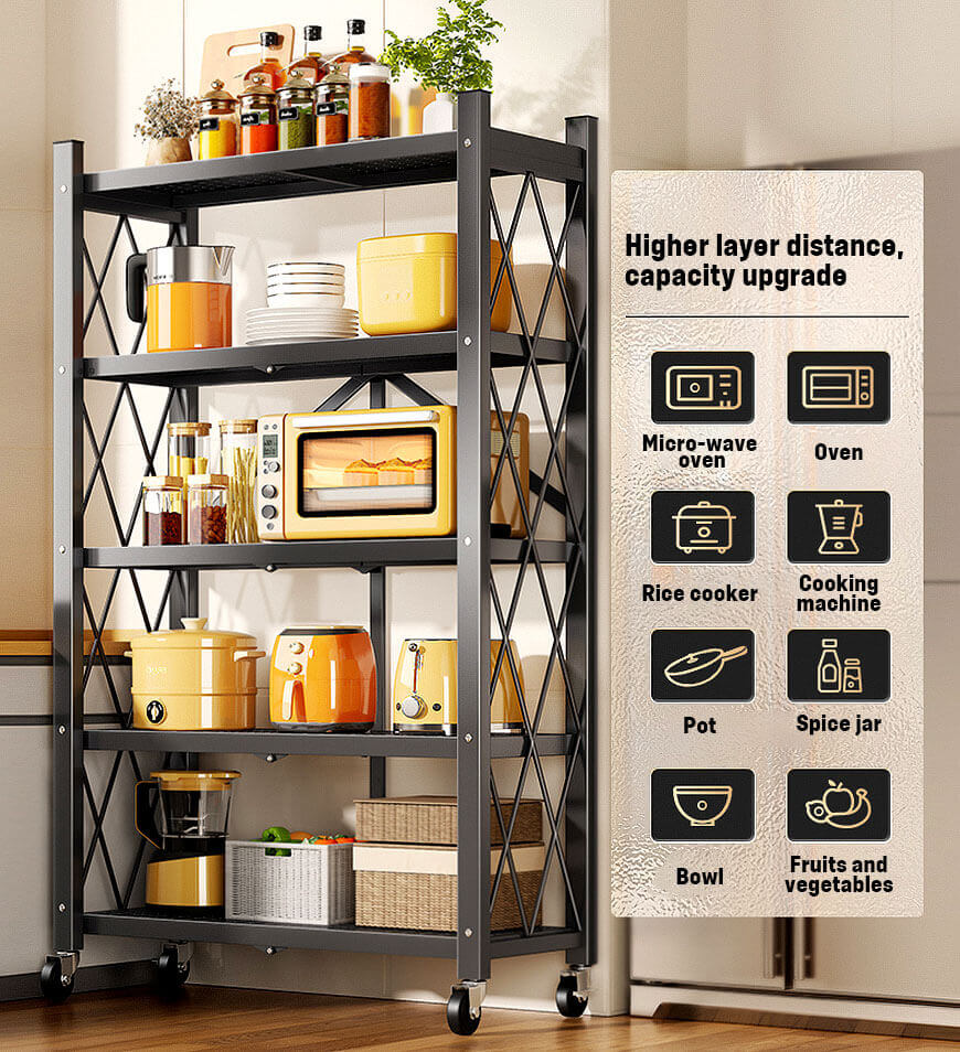 Joybos™ - Heavy Duty Foldable Metal Organizer Shelves with Wheels