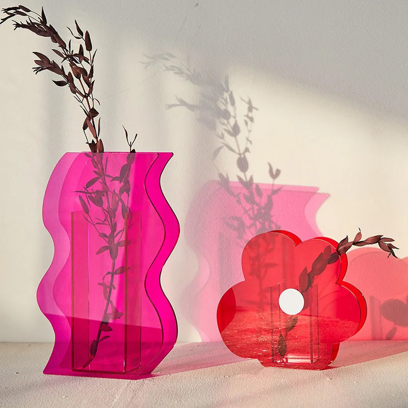 Modern Sculptural Acrylic Vase for Home Decor