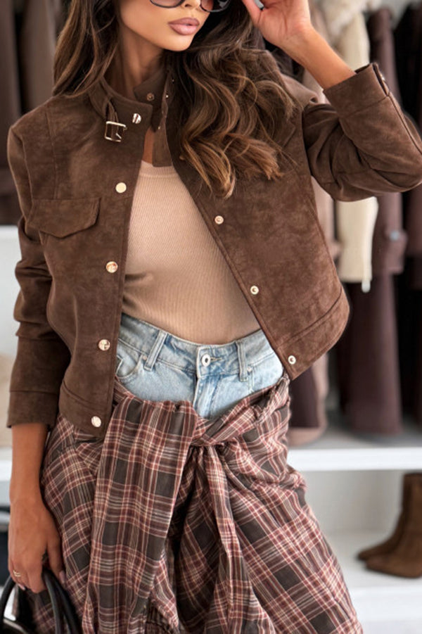 Chic Long-Sleeve Casual Button-Up Jacket