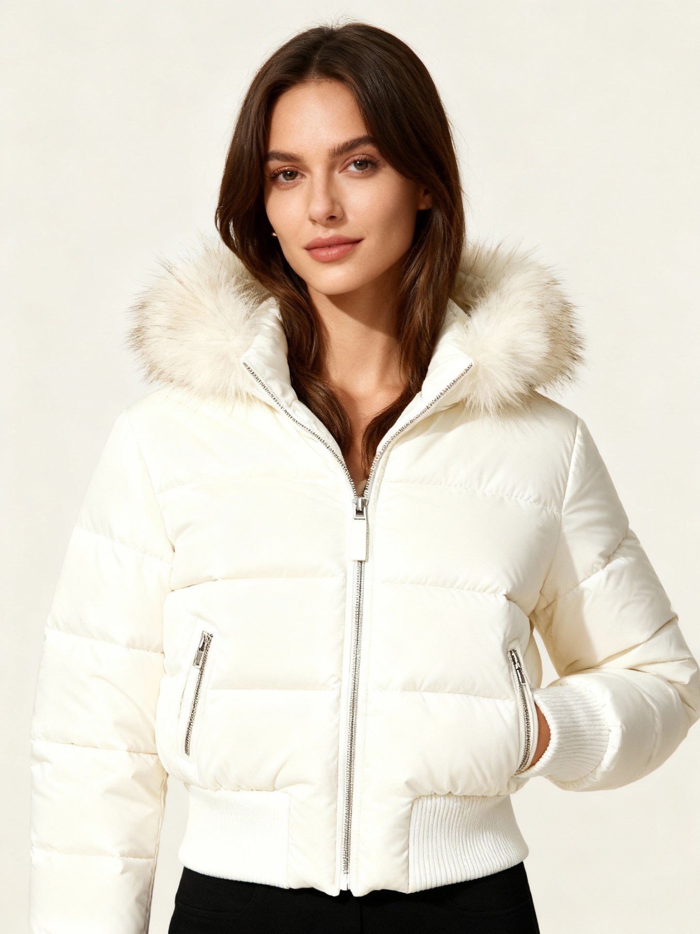 Lightweight Quilted Winter Jacket with Removable Hood