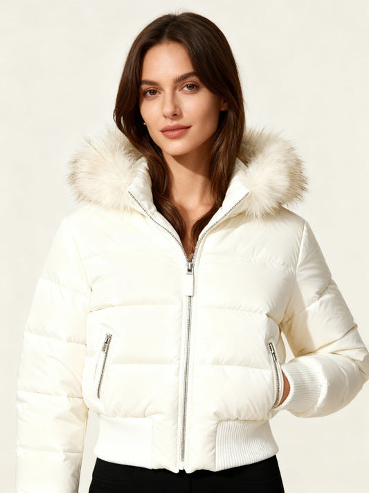 Lightweight Quilted Winter Jacket with Removable Hood
