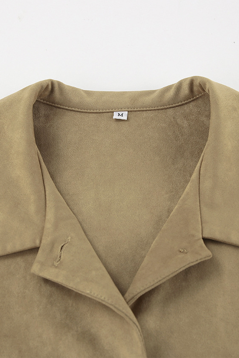 Casual Button-Up Turndown Collar Jacket