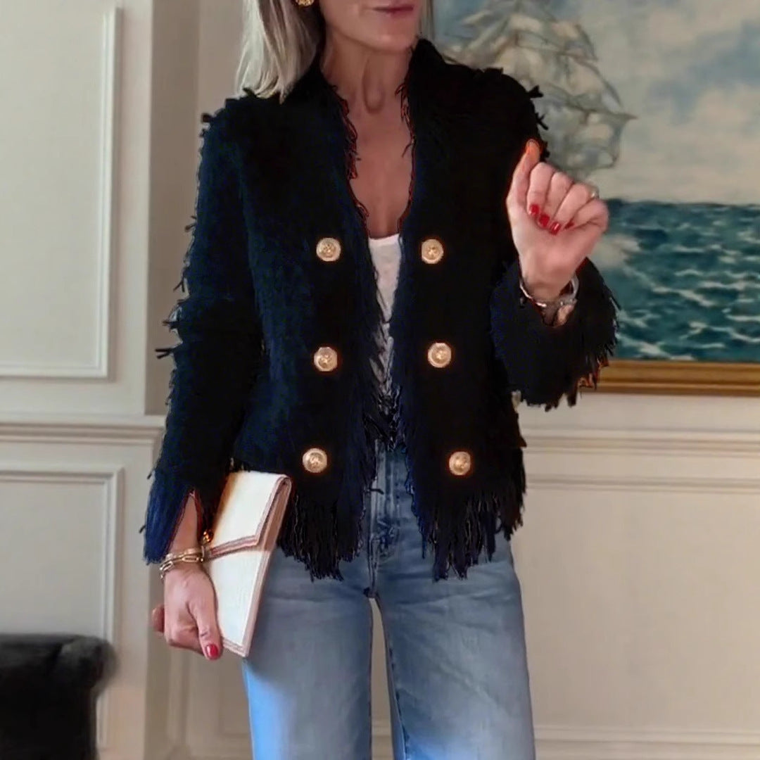 Women's Tassel Knit Cardigan Jacket