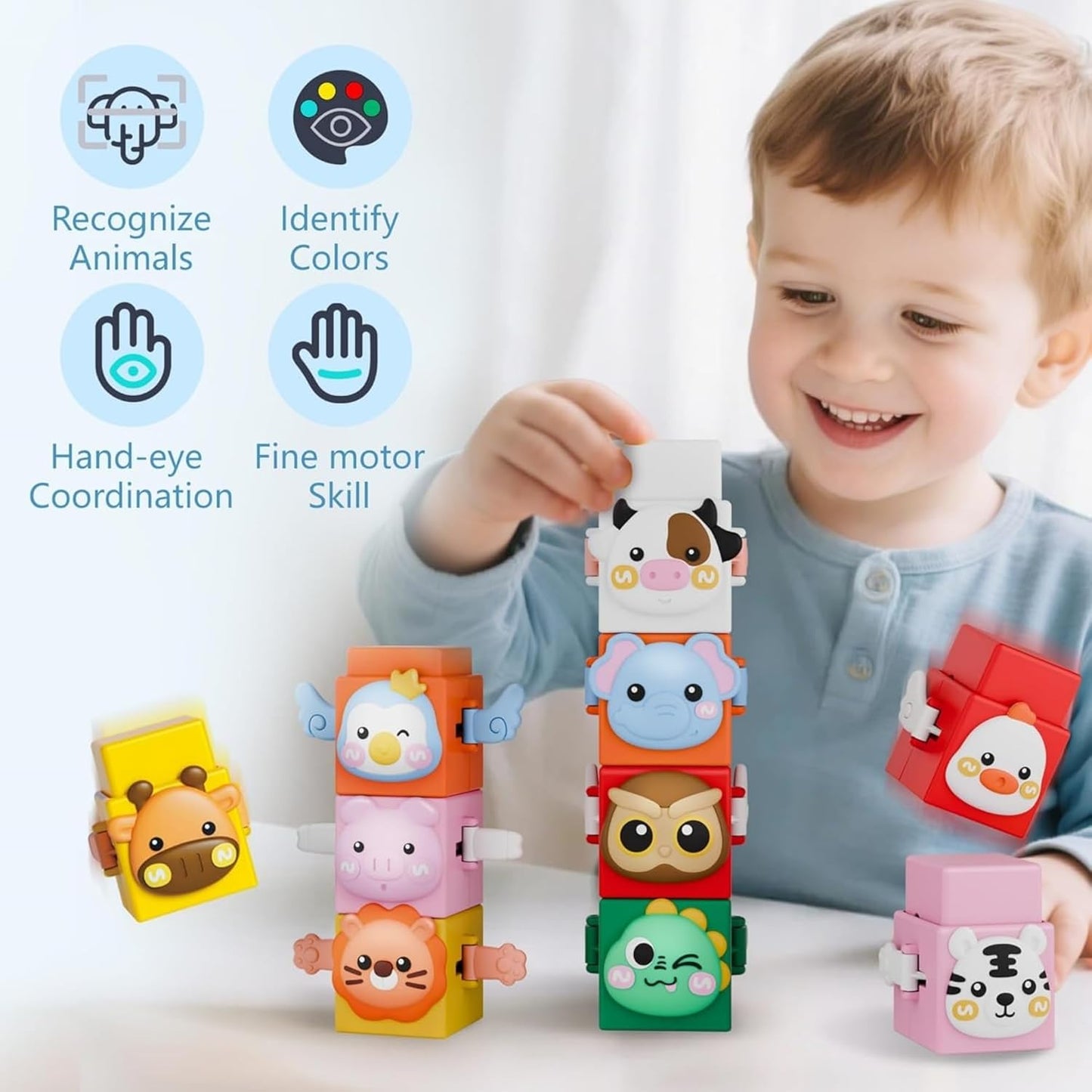 Stacking Animal Game for Toddlers – Motor Skills & Creative Play Toy