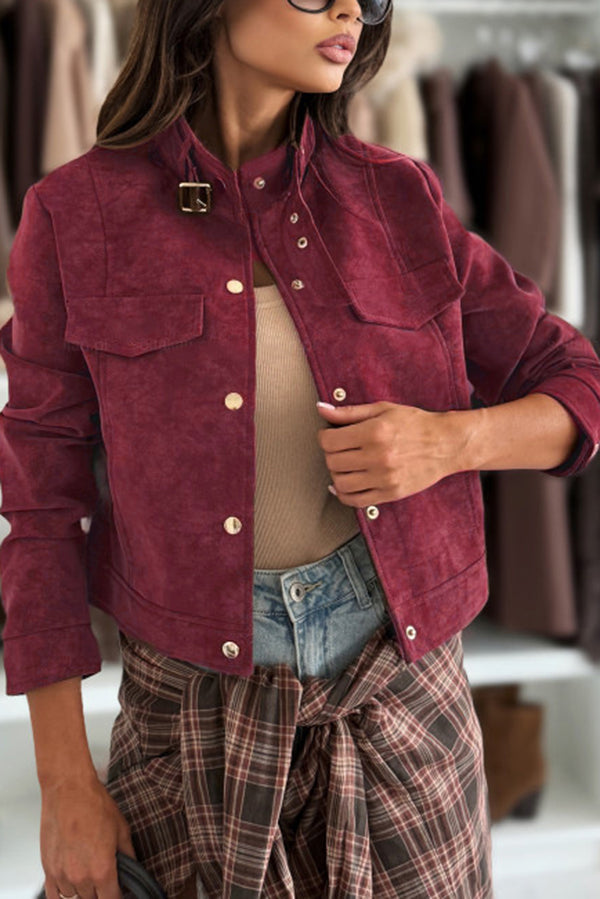 Chic Long-Sleeve Casual Button-Up Jacket