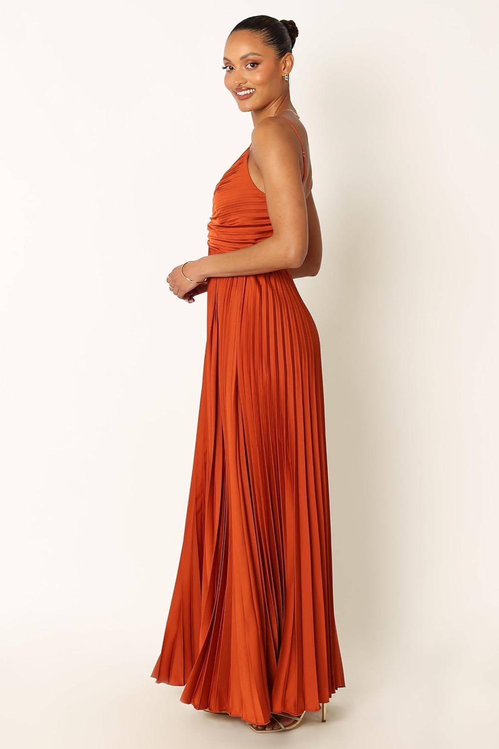 Elegant Pleated Midi Dress for Formal Occasions