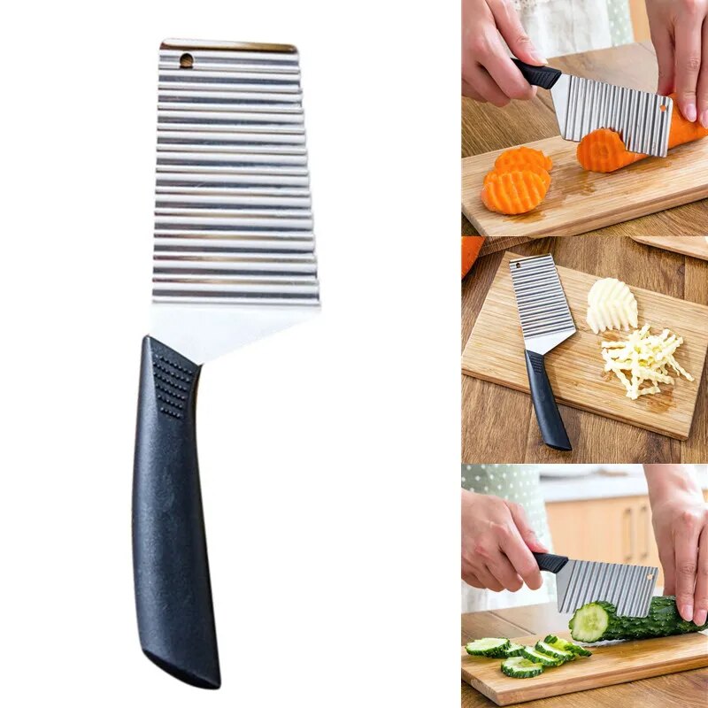 Crinkle Wavy Stainless Steel Vegetable and Fruit Slicer Cutter