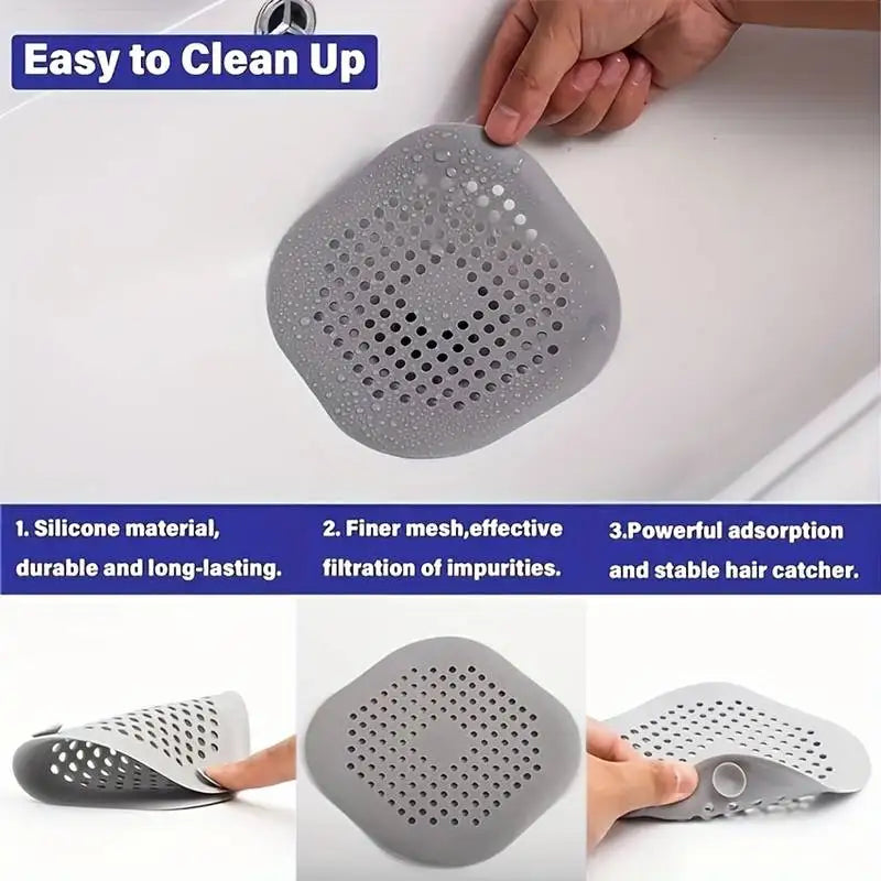 AquaFlow™ - Silicone Square Shower Drain Covers Set