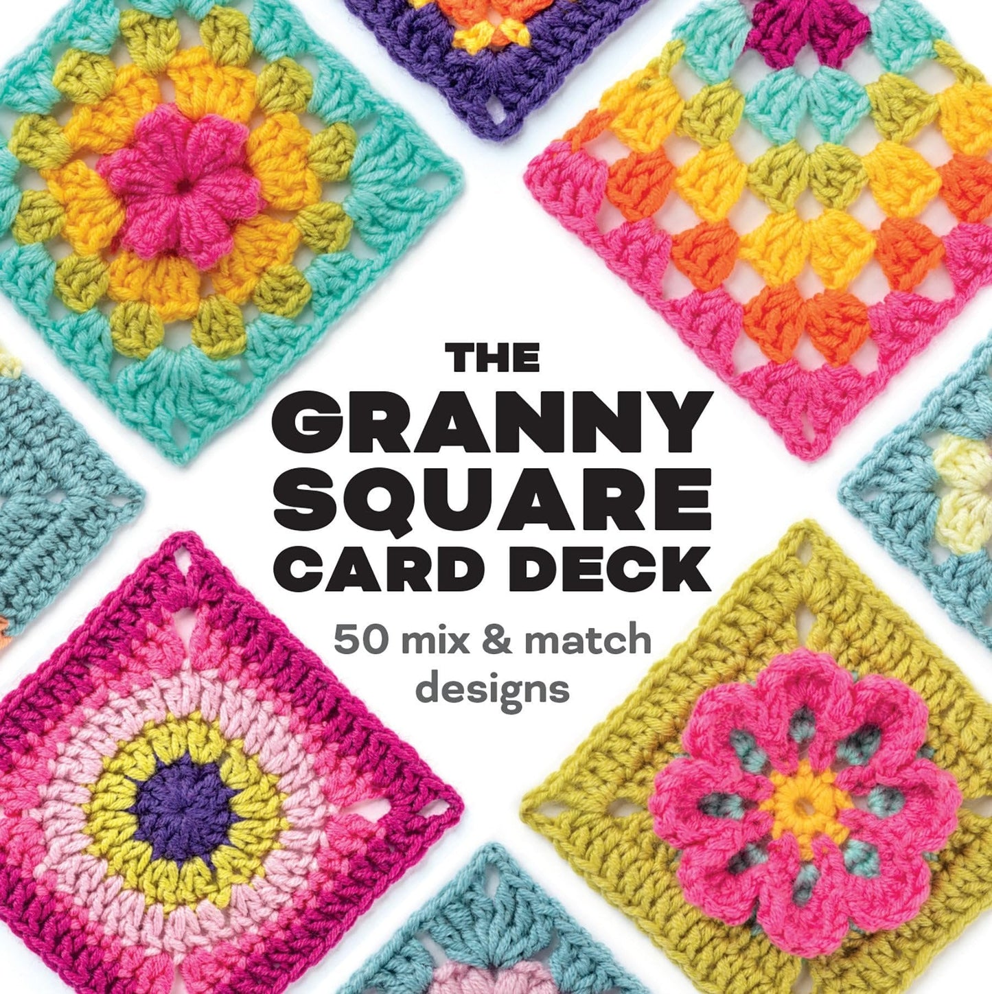 Colorful Granny Square Crochet Card Designs Set