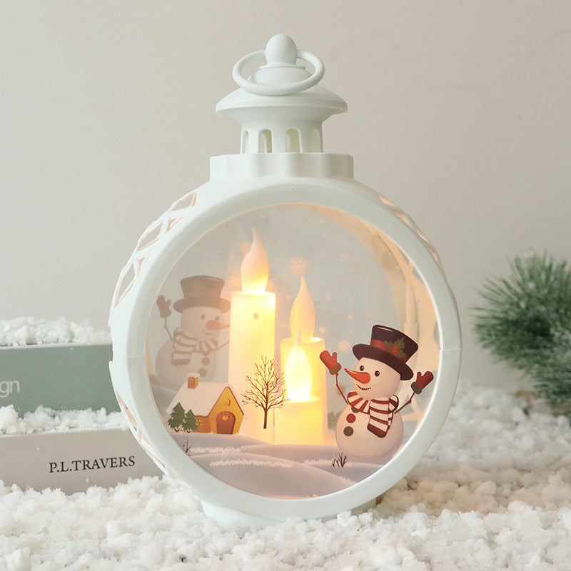 Festive LED Christmas Lamp with Snow Glow Effect
