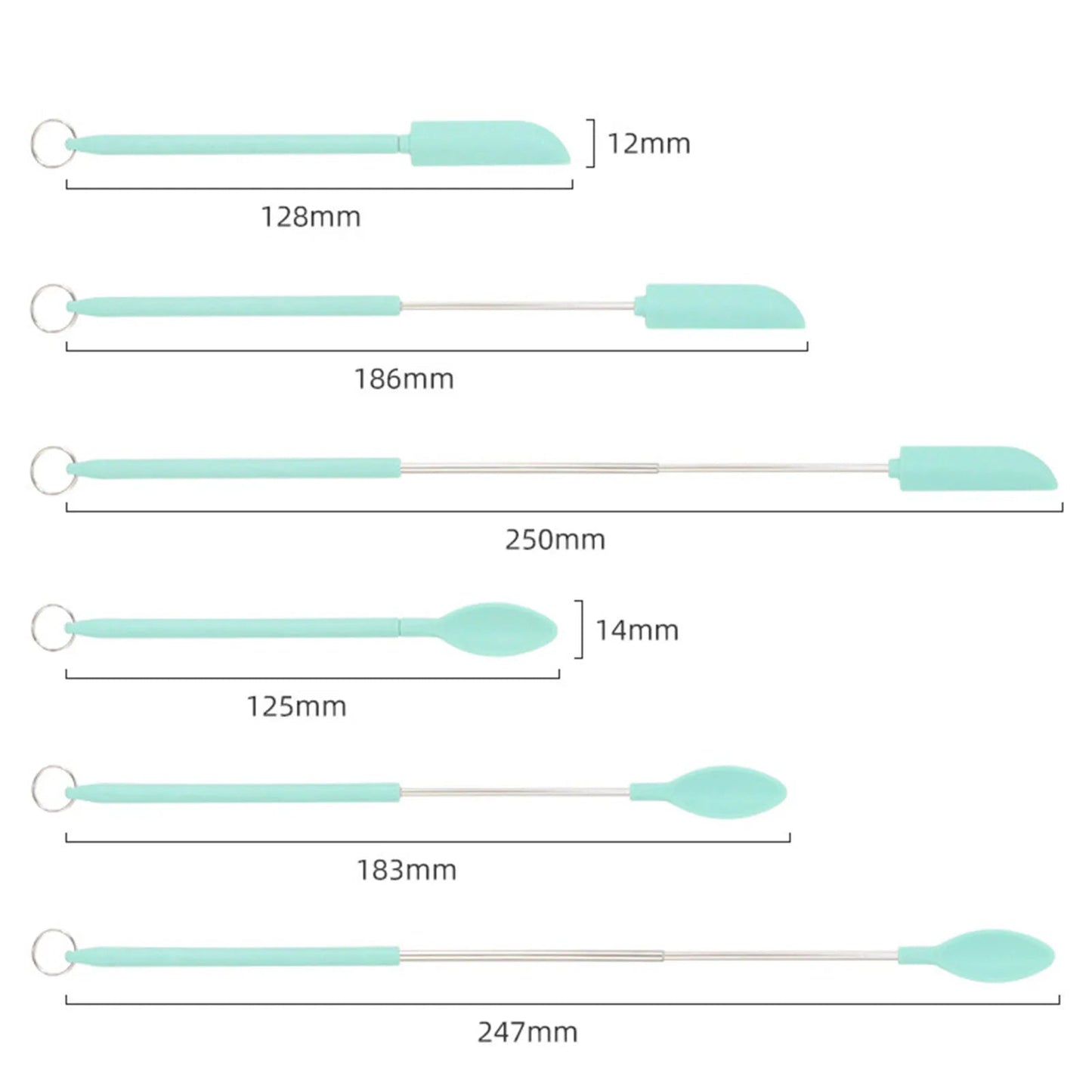 Set of Mini Silicone Jar Spatulas for Baking and Cooking