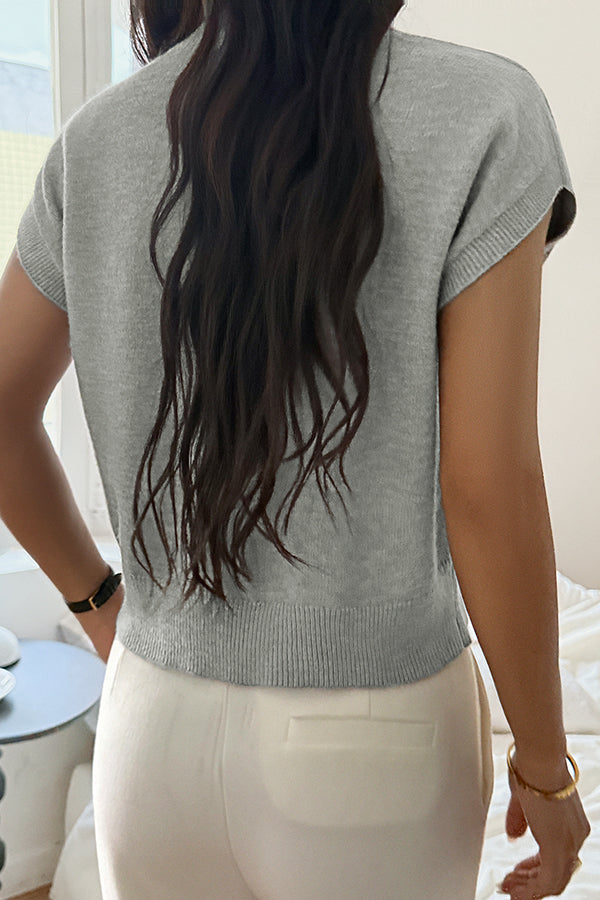 Loose Fit V-Neck Sleeveless Knit Vest